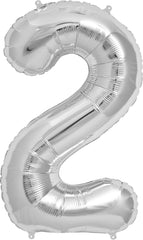 Giant Silver Foil Number 2 Balloon