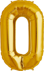 Giant Gold Foil Number 0 Balloon